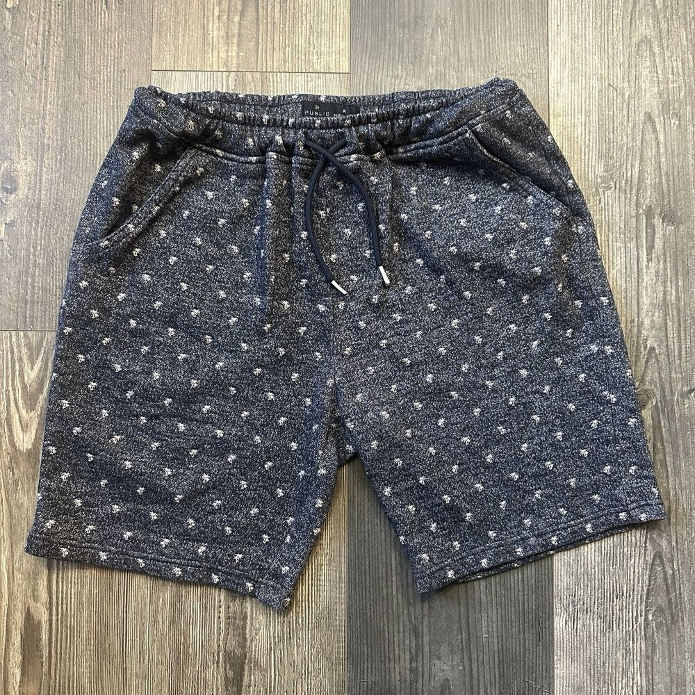 Palm Tree Print Sweat Shorts Mens M Soft Lounge Beach Coastal Casual